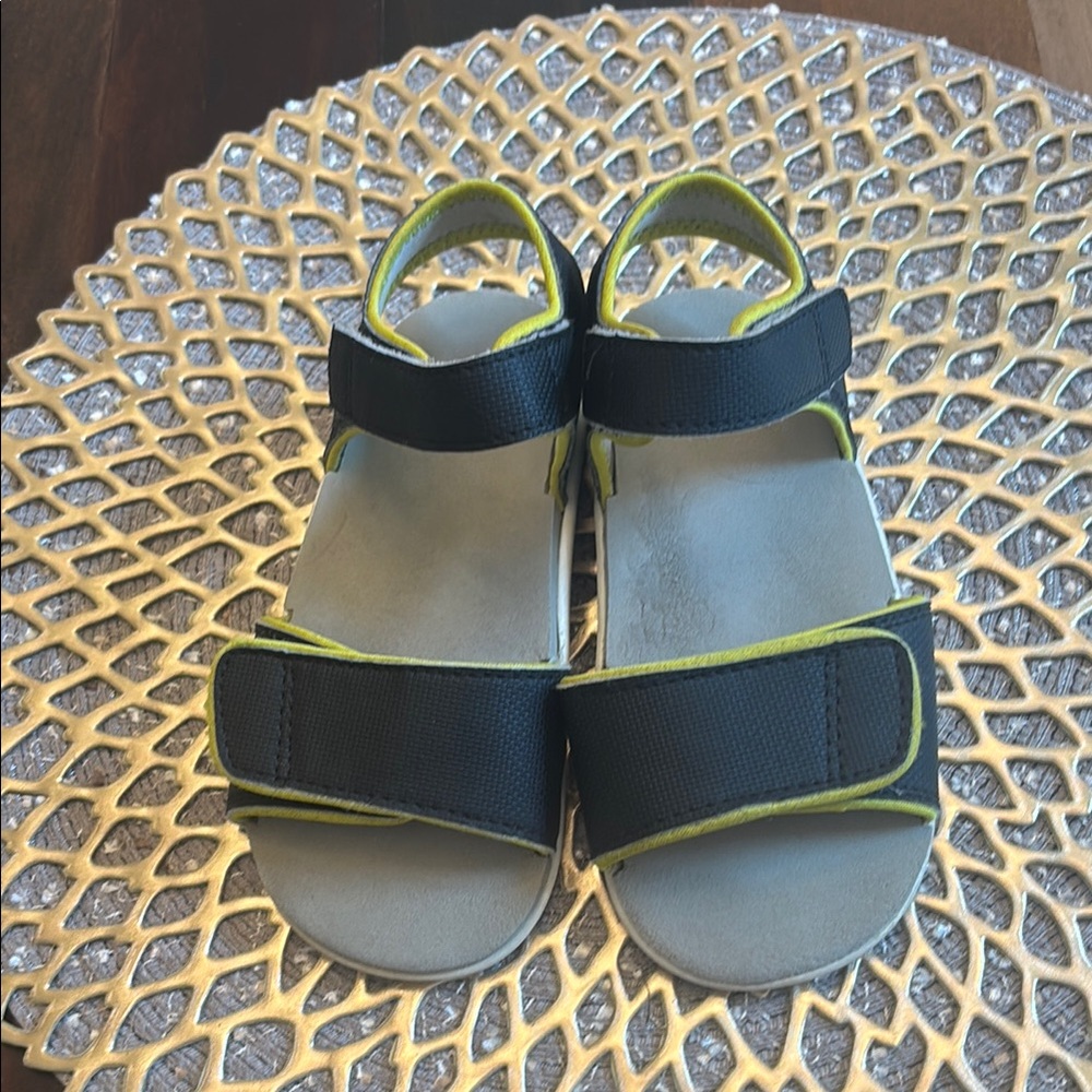 Kids Navy Blue and Yellow Sandals